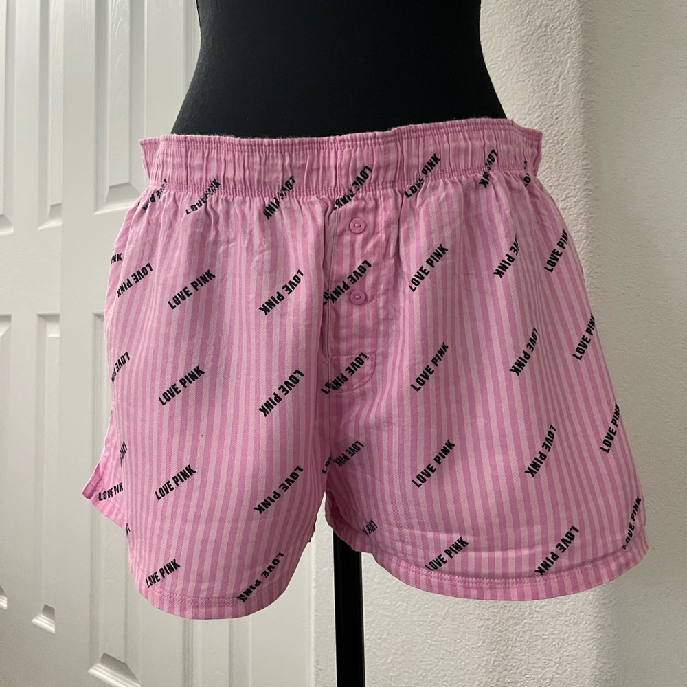PINK by Victoria’s Secret “Love PINK” Striped Boxer Shorts - Picture 4 of 8